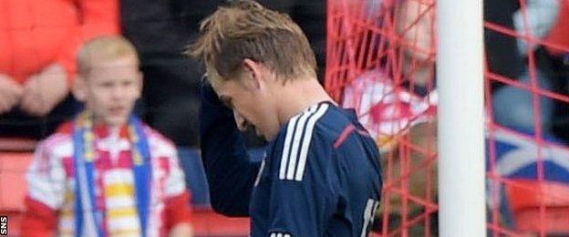 Ryan Gauld was sent off for Scotland Under-21s against France