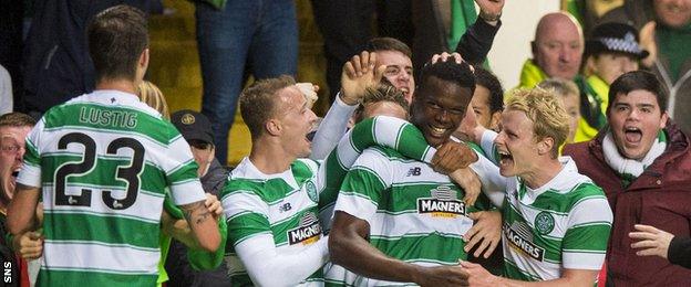 Celtic players celebrating