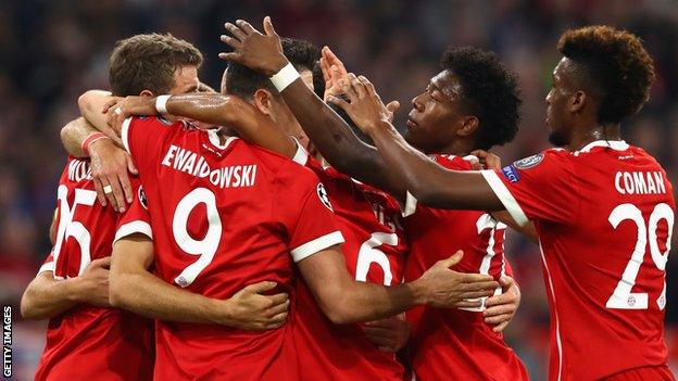 Bayern Munich players celebrate