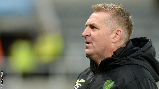 Norwich boss Dean Smith pictured at St James' Park