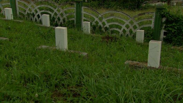 Tombstones of foreign fighters in Bosnia