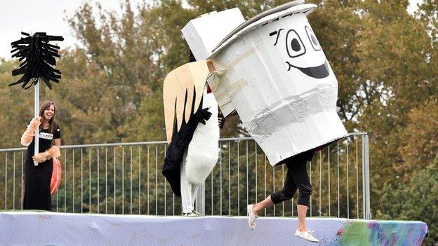 A flying toilet at the Melbourne Birdman Rally