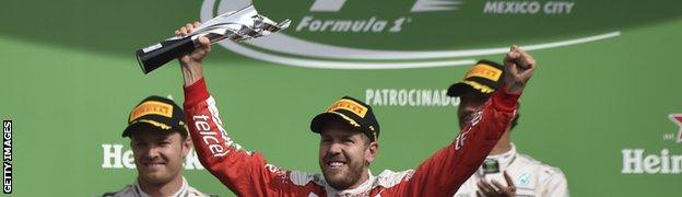 Vettel on the podium