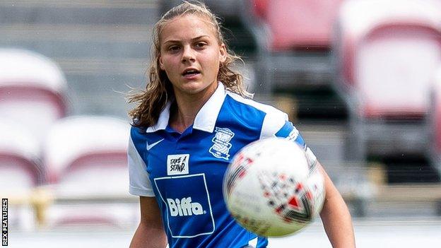 Sarah Mayling in action for Birmingham City Women