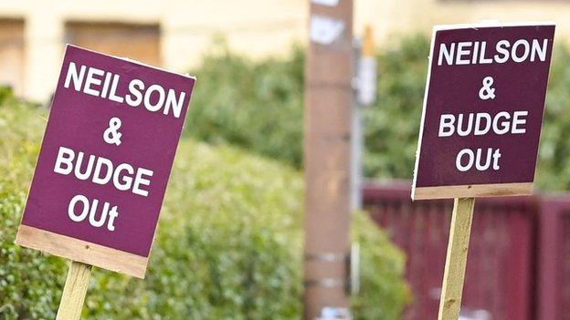 Hearts fans protest at Tynecastle