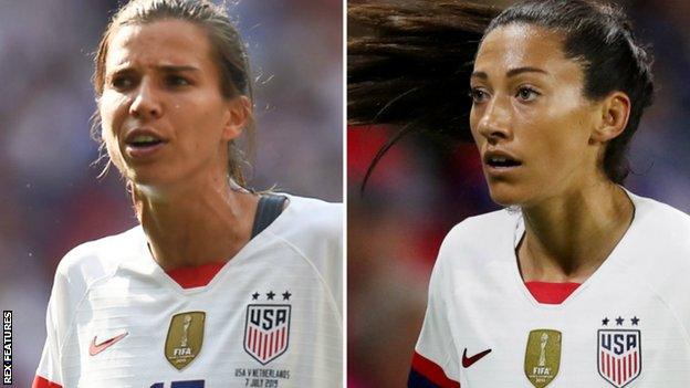 Tobin Heath (left) and Christen Press