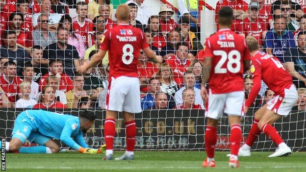 West Brom equalise against Nottingham Forest