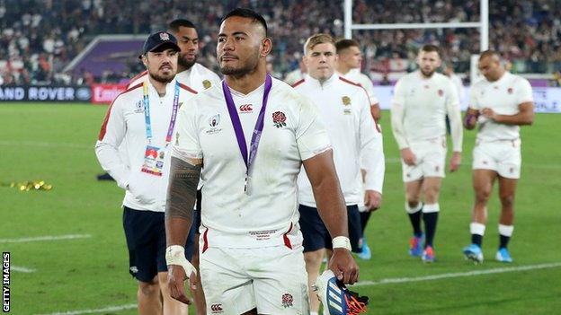 Manu Tuilagi following England's World Cup final defeat against South Africa