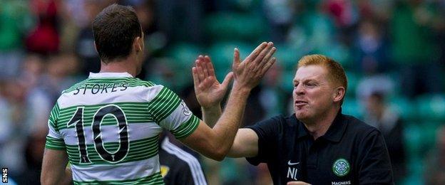 Anthony Stokes and Neil Lennon