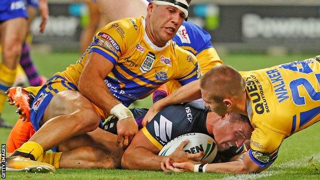 Brodie Croft scores for Melbourne Storm