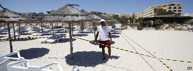 The beach in Sousse, Tunisia