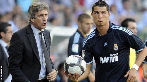 Manuel Pellegrini (left) and Cristiano Ronaldo