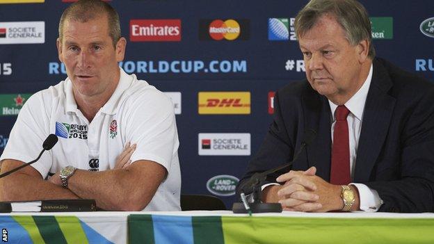 Stuart Lancaster and RFU chief executive Ian Ritchie