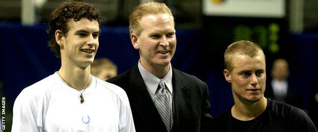 Andy Murray and Lleyton Hewitt