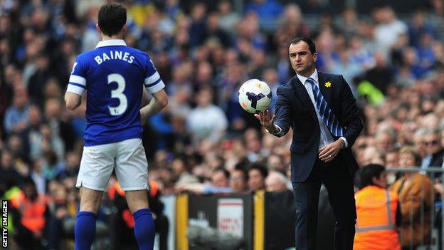 Roberto Martinez and Leighton Baines