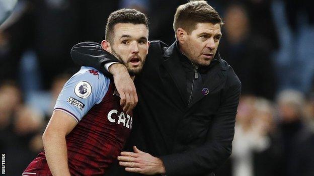 Aston Villa manager Steven Gerrard and midfielder John McGinn