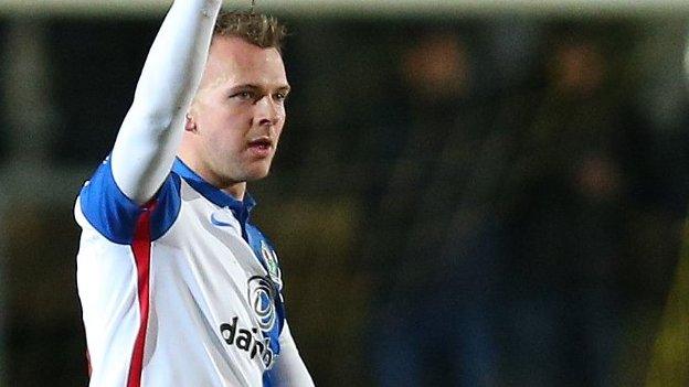 Jordan Rhodes celebrates scoring for Blackburn