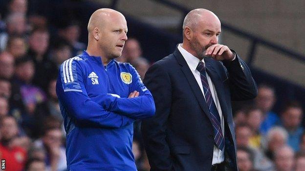 Scotland coach Steven Naismith and head coach Steve Clarke