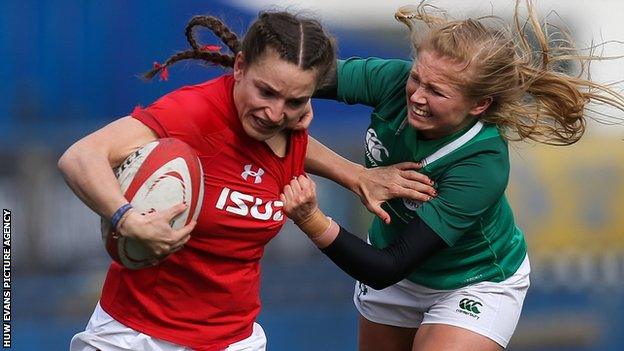 Jasmine Joyce in action for Wales