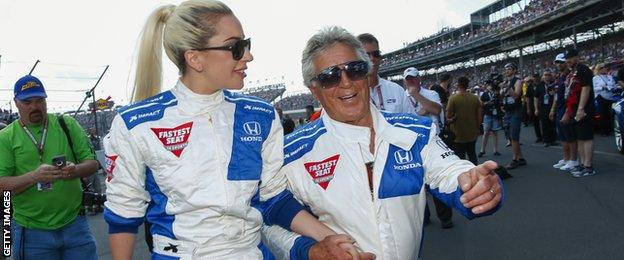 Lady Gaga and Mario Andretti