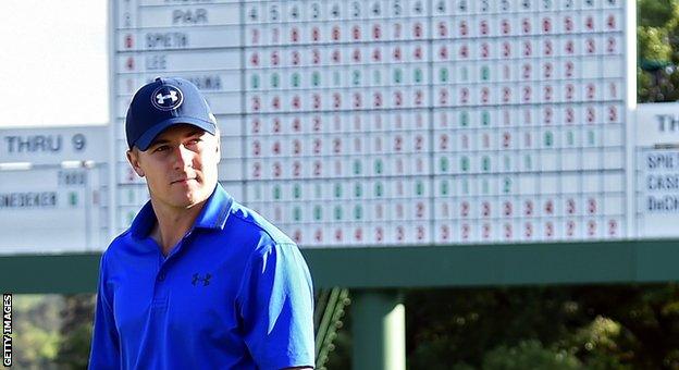 Jordan Spieth leads Rory McIlroy at the Masters