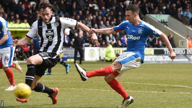 Jason Holt scores for Rangers against St Mirren