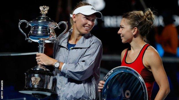 Caroline Wozniacki and Simona Halep