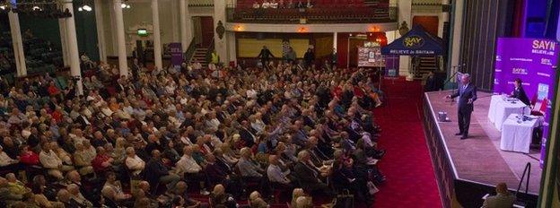 Nigel Farage addresses supporters