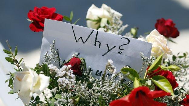 Flowers at the scene of the Tunisian beach attack