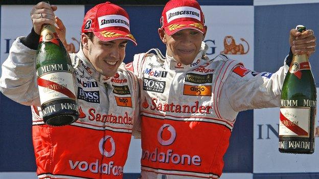 Fernando Alonso and Lewis Hamilton spent a year as teammates at McLaren in 2007