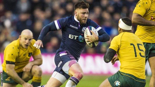 Scotland scrum-half Ali Price in action against Australia