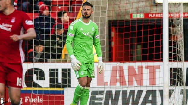 Aberdeen goalkeeper Danny Rogers