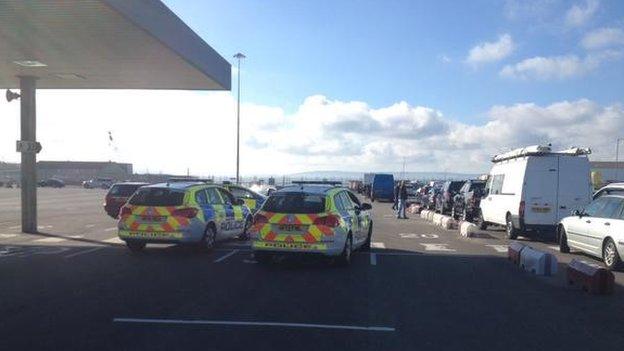 Police at scene of ferry departure point