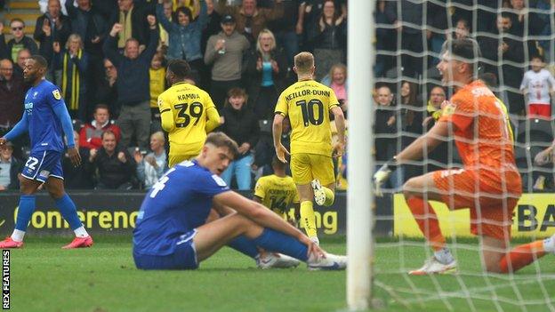 Cheltenham Town concede a goal against Burton Albion