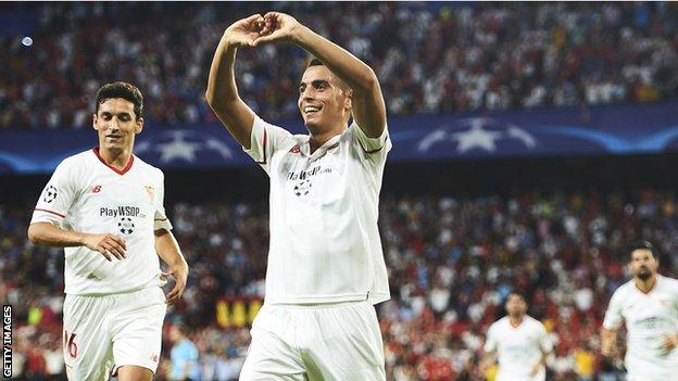 Ben Yedder celebrates