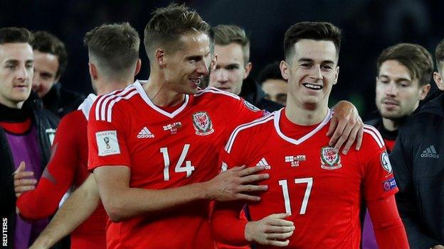 Tom Lawrence celebrates with David Edwards