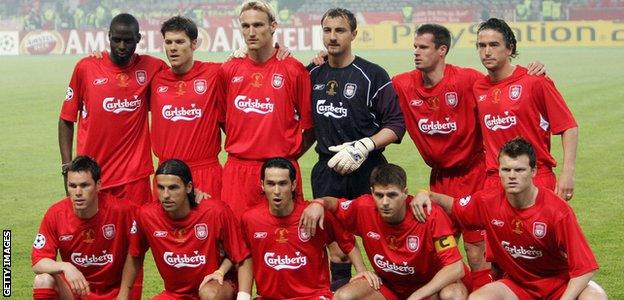 Liverpool's 2005 Champions League winning starting line-up