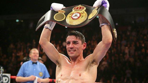 Anthony Crolla with his WBA lightweight belt in 2015