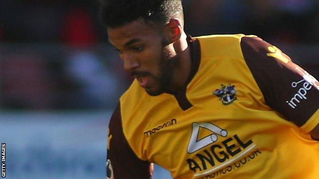 Jonah Ayunga in action for Sutton United