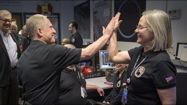 Alan Stern and Alice Bowman