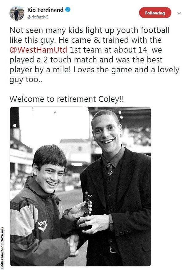 A young Joe Cole (left) and Rio Ferdinand during their days at West Ham