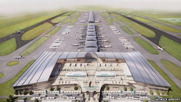 Artist impression of second Gatwick runway