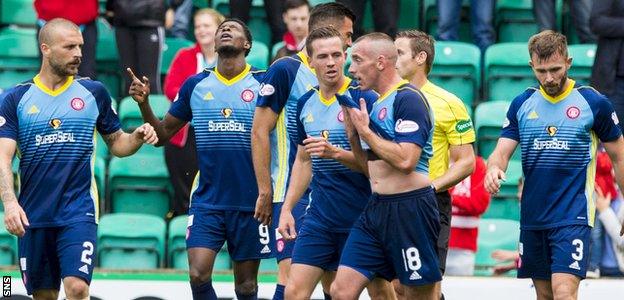 Rakish Bingham celebrates scoring Hamilton's well-worked third goal