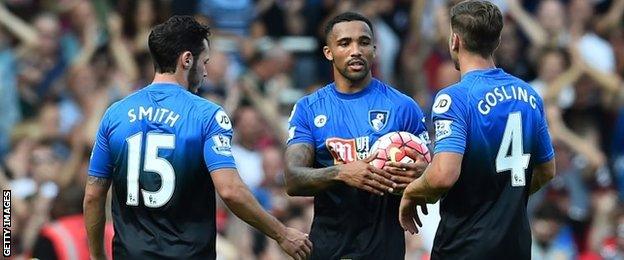 Callum Wilson with the match ball