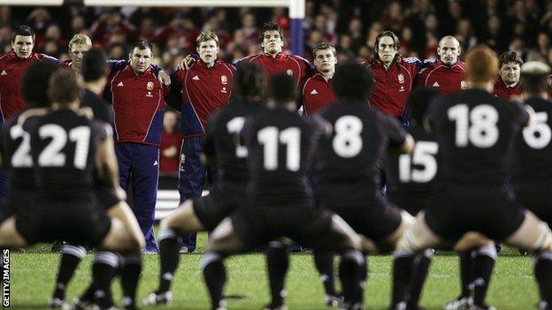 Lions players line up to face New Zealand in their third Test