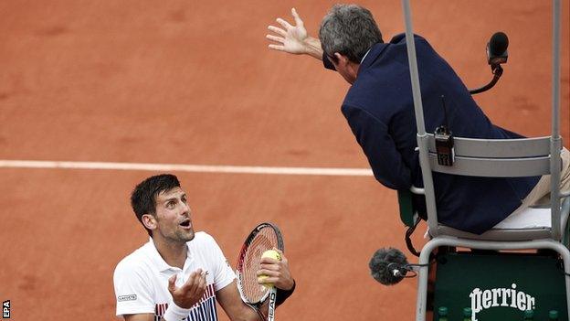 Djokovic and the umpire