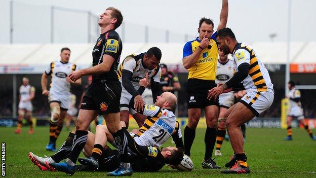 Wasps and Exeter drew 35-35 when they last met at Sandy Park in February, sharing 10 tries