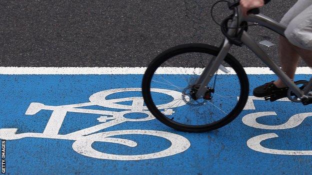 A London commuter riding to work