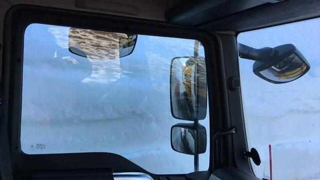 A bank of snow next to the Bealach-na-Ba