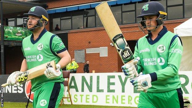 James McCollum (right) and Paul Stirling (left) got Ireland's innings off to a good start at Stormont